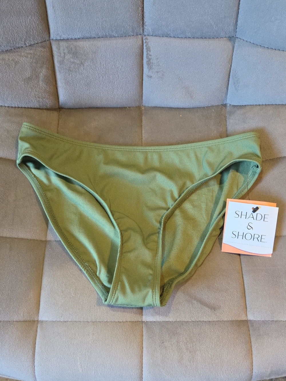 Shade & Shore Olive Green Ribbed Bikini Bottom